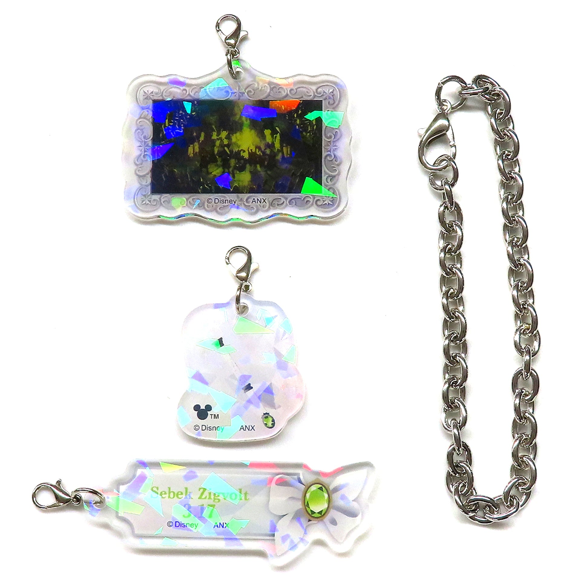 Sebek Zigvolt Disney Twisted-Wonderland Hologram Acrylic Charm with Chain Birthday Goods [USED]