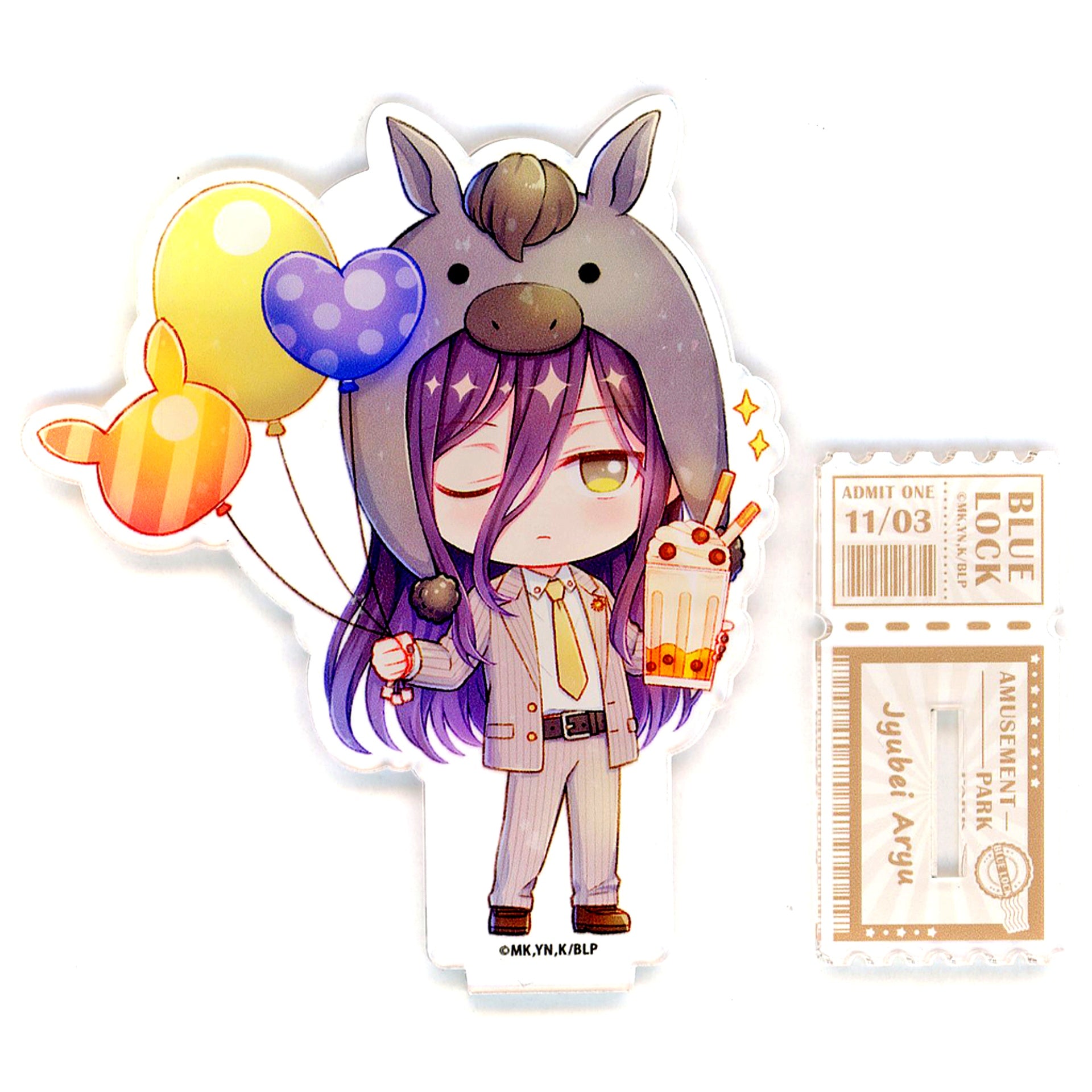 Jyubei Aryu Puchi Choco Acrylic Stand Amusement Park Blue Lock [USED]