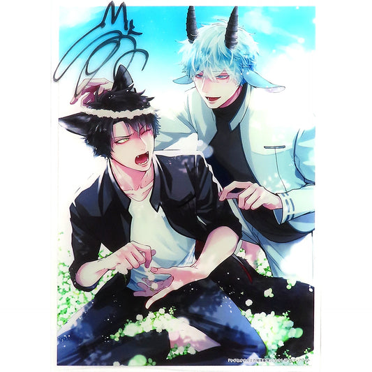 Tokishiba Illustration Autographed A4 Acrylic Plate Yagi to Ookami no Hatsujou Jijou [USED]