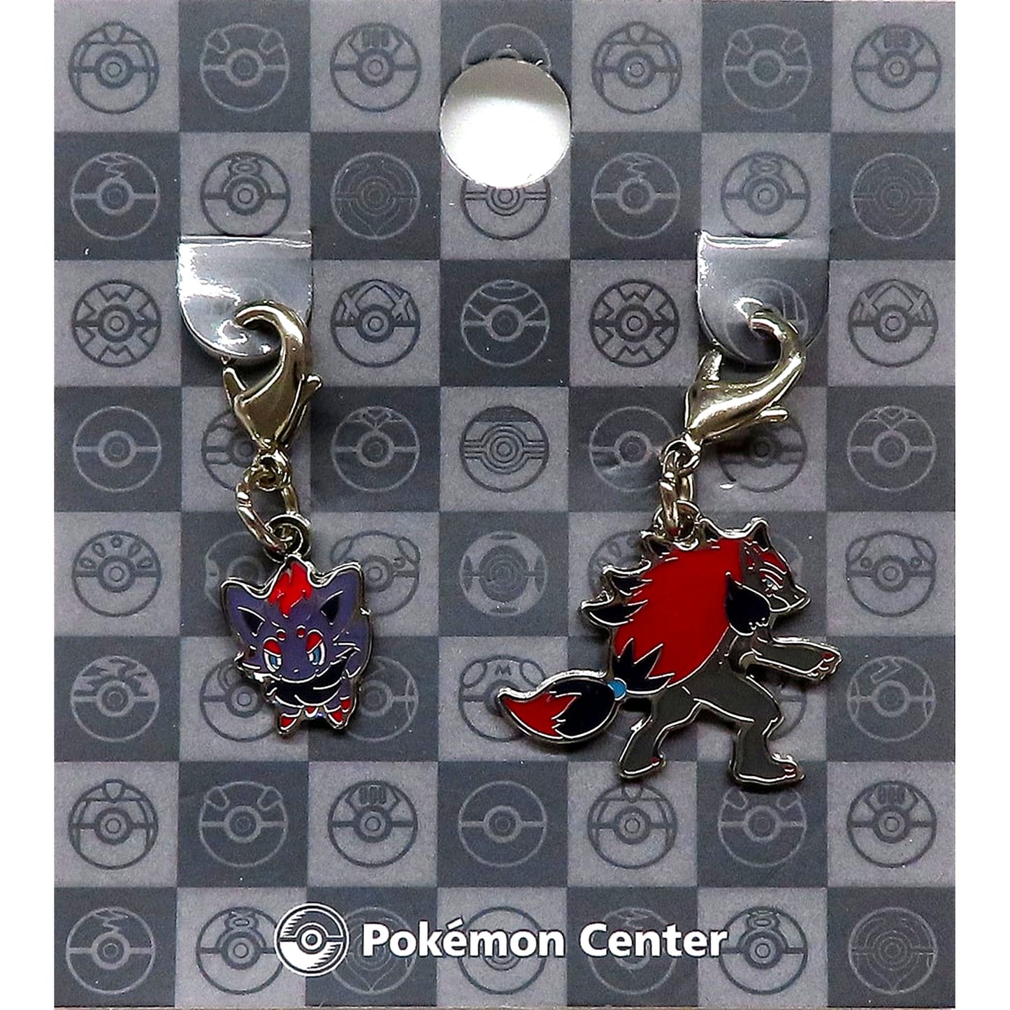 570. Zorua Left & 571. Zoroark Looking Back National Pokedex Metal Charm Set of 2 Pokemon Center Limited [USED]