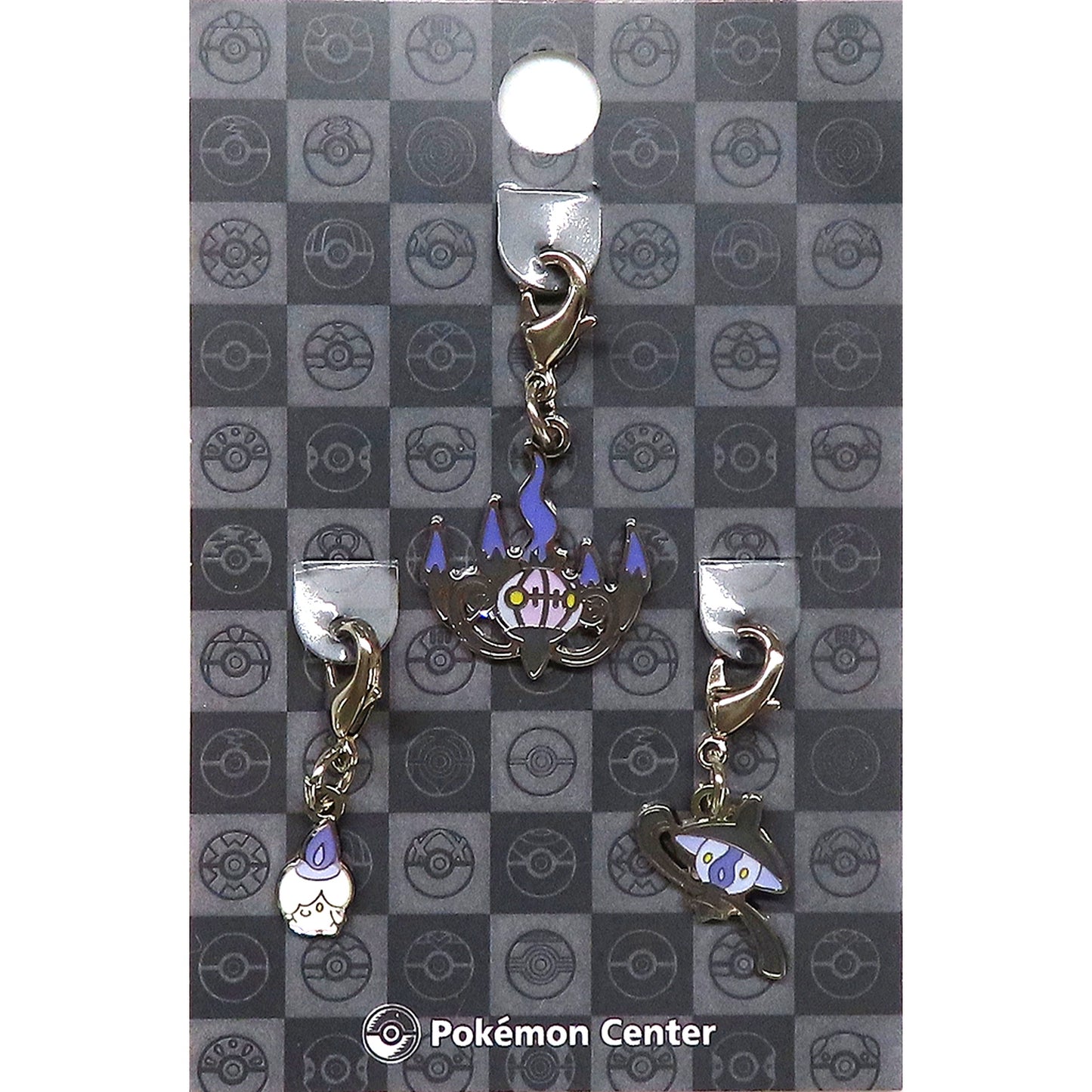 607. Litwick Left & 608. Lampent & 609. Chandelure National Pokedex Metal Charm Set of 3 Pokemon Center Limited [USED]