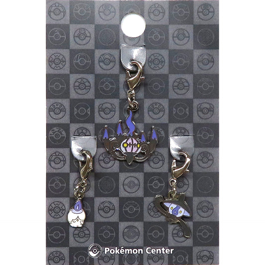 607. Litwick Left & 608. Lampent & 609. Chandelure National Pokedex Metal Charm Set of 3 Pokemon Center Limited [USED]