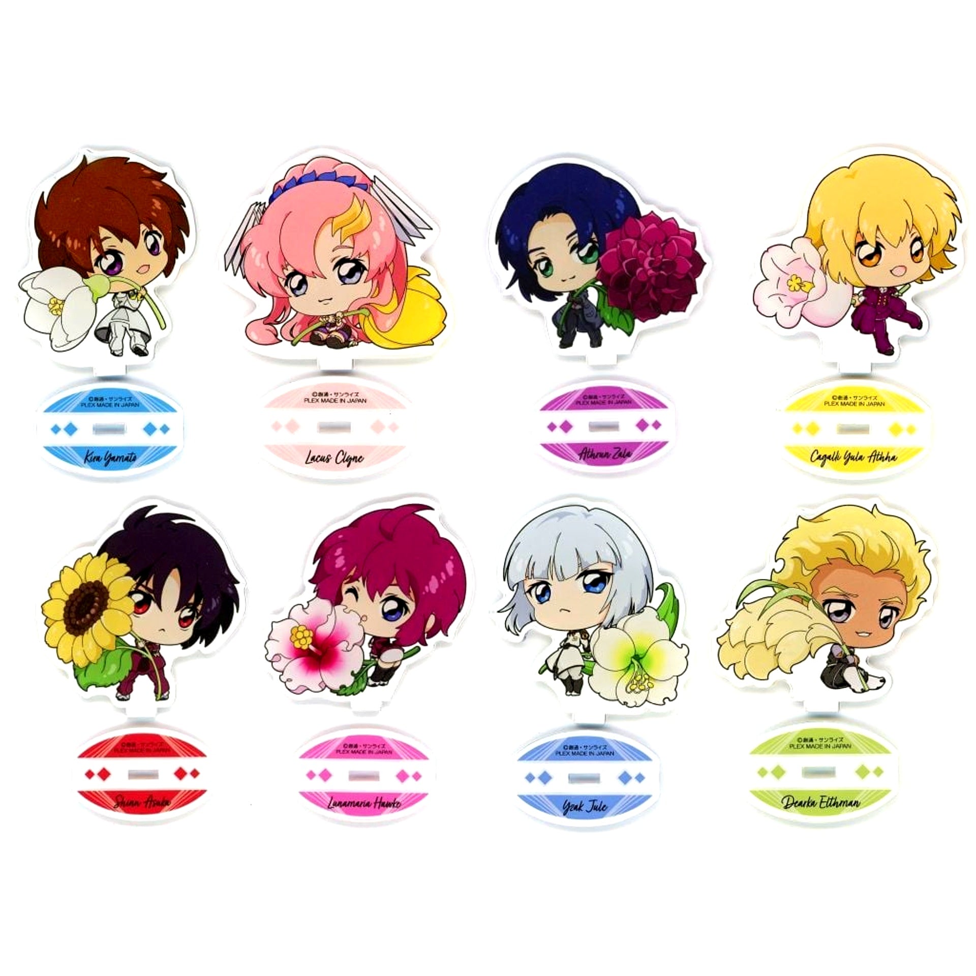 Set of 8 Mobile Suit Gundam SEED FREEDOM Chokosoba Trading Acrylic Stand [USED]