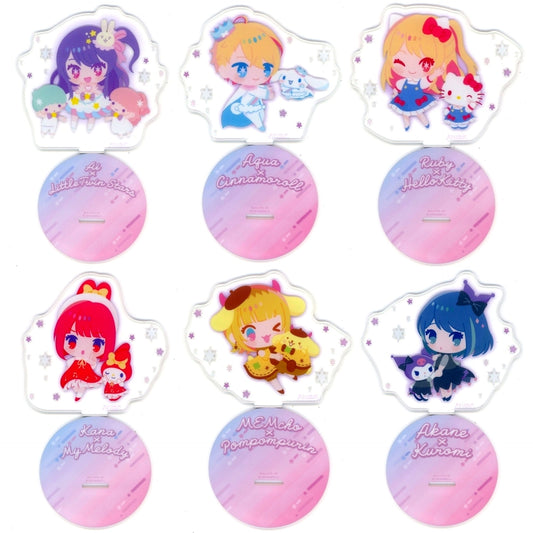 Set of 6 Oshi no Ko x Sanrio Characters Acrylic Stand [USED]
