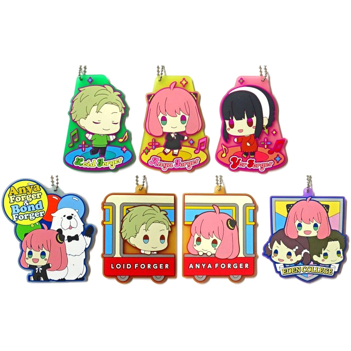 SPY x FAMILY Loid Forger & Others All 7 Types Set Ichiban Kuji Take Me With You! Clear Rubber Charm Prize H [USED]