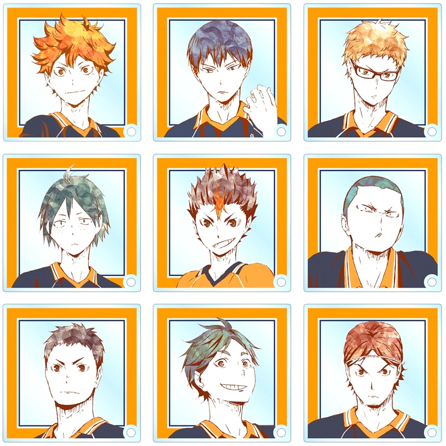 Set of 9 Haikyu!! Trading Ani-Art 1st Acrylic Stand Panel Ver. A [USED]