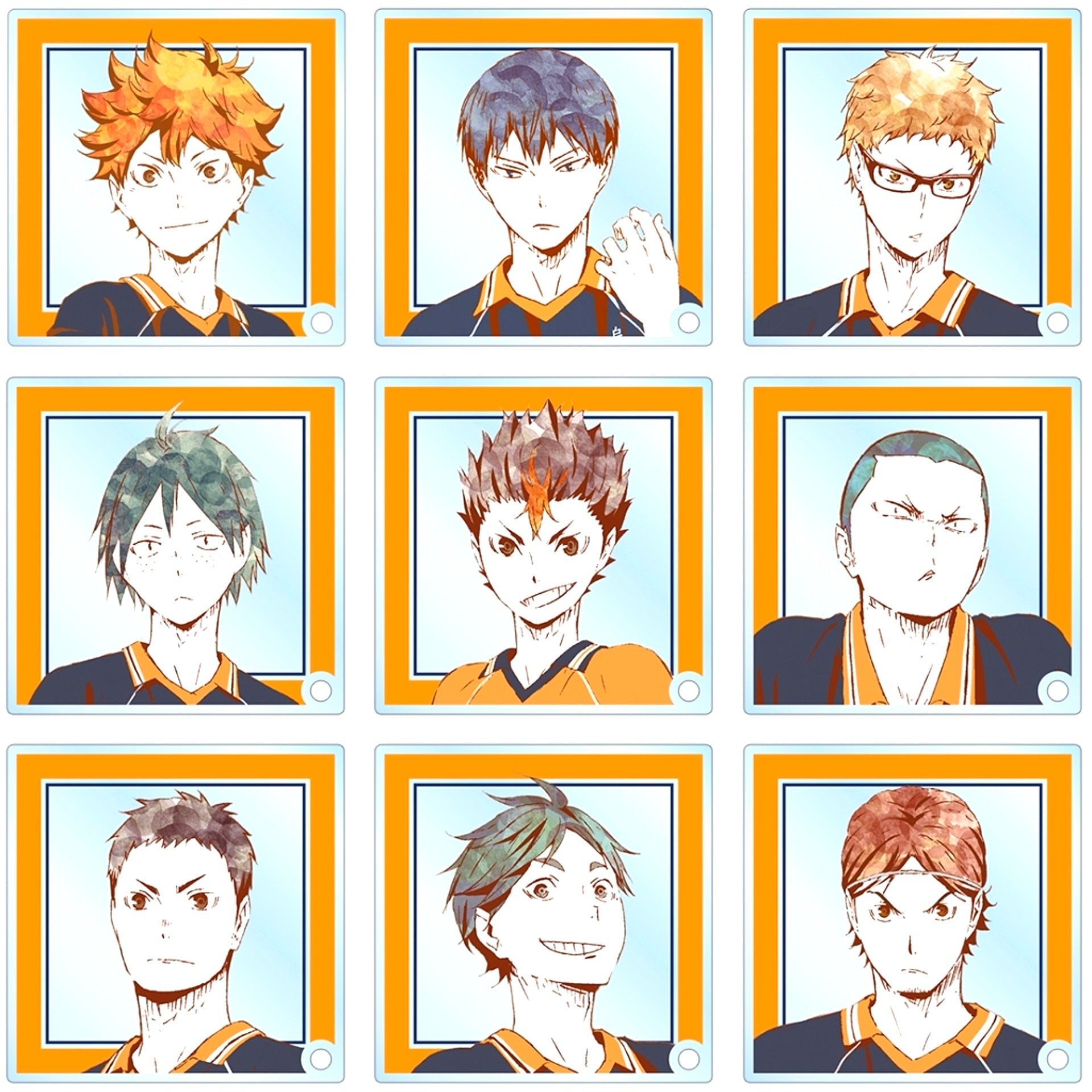 Set of 9 Haikyu!! Trading Ani-Art 1st Acrylic Stand Panel Ver. A [USED]