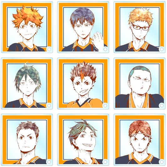 Set of 9 Haikyu!! Trading Ani-Art 1st Acrylic Stand Panel Ver. A [USED]