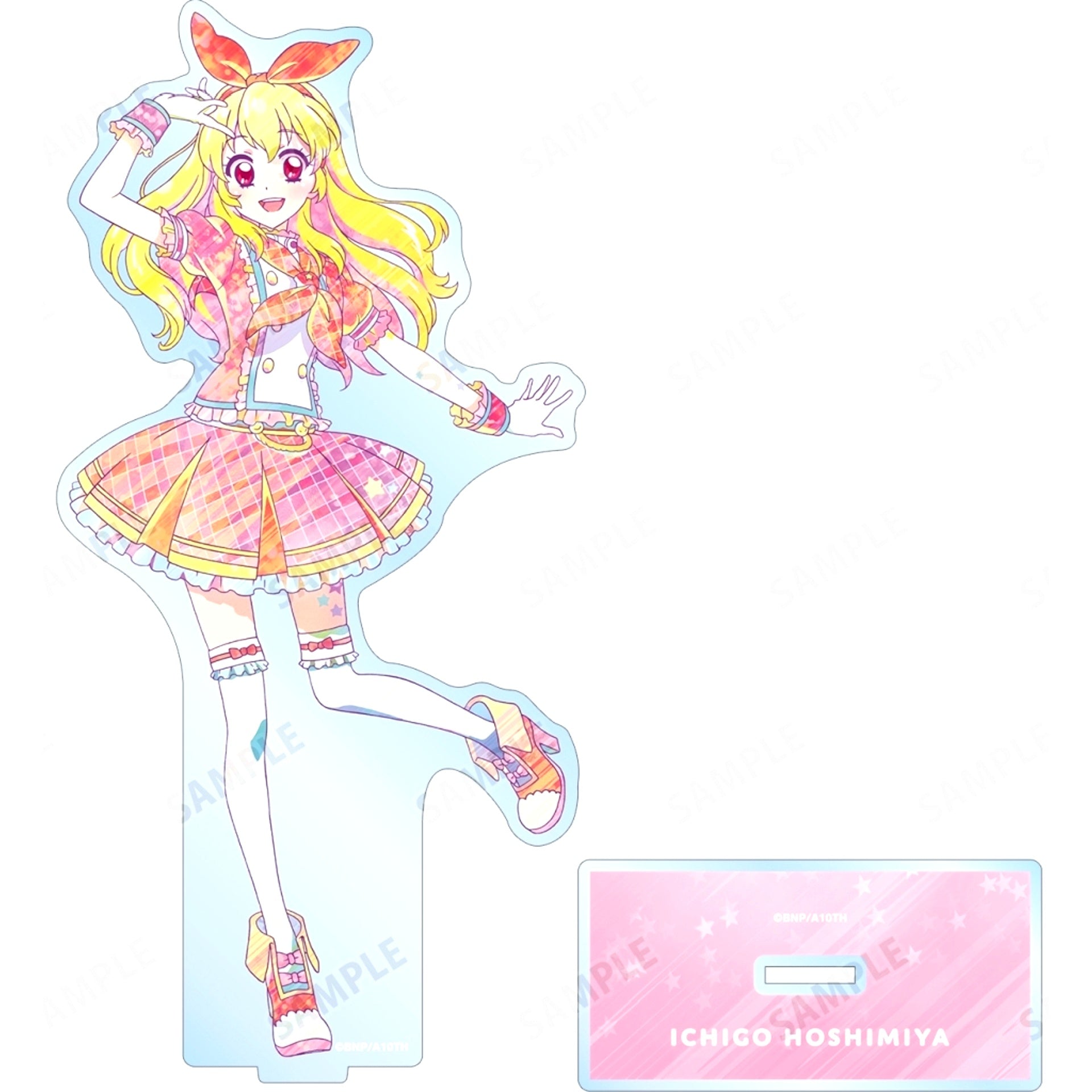 Ichigo Hoshimiya Ani-Art clear label BIG Acrylic Stand Aikatsu! 10th STORY STARWAY to the Future [USED]