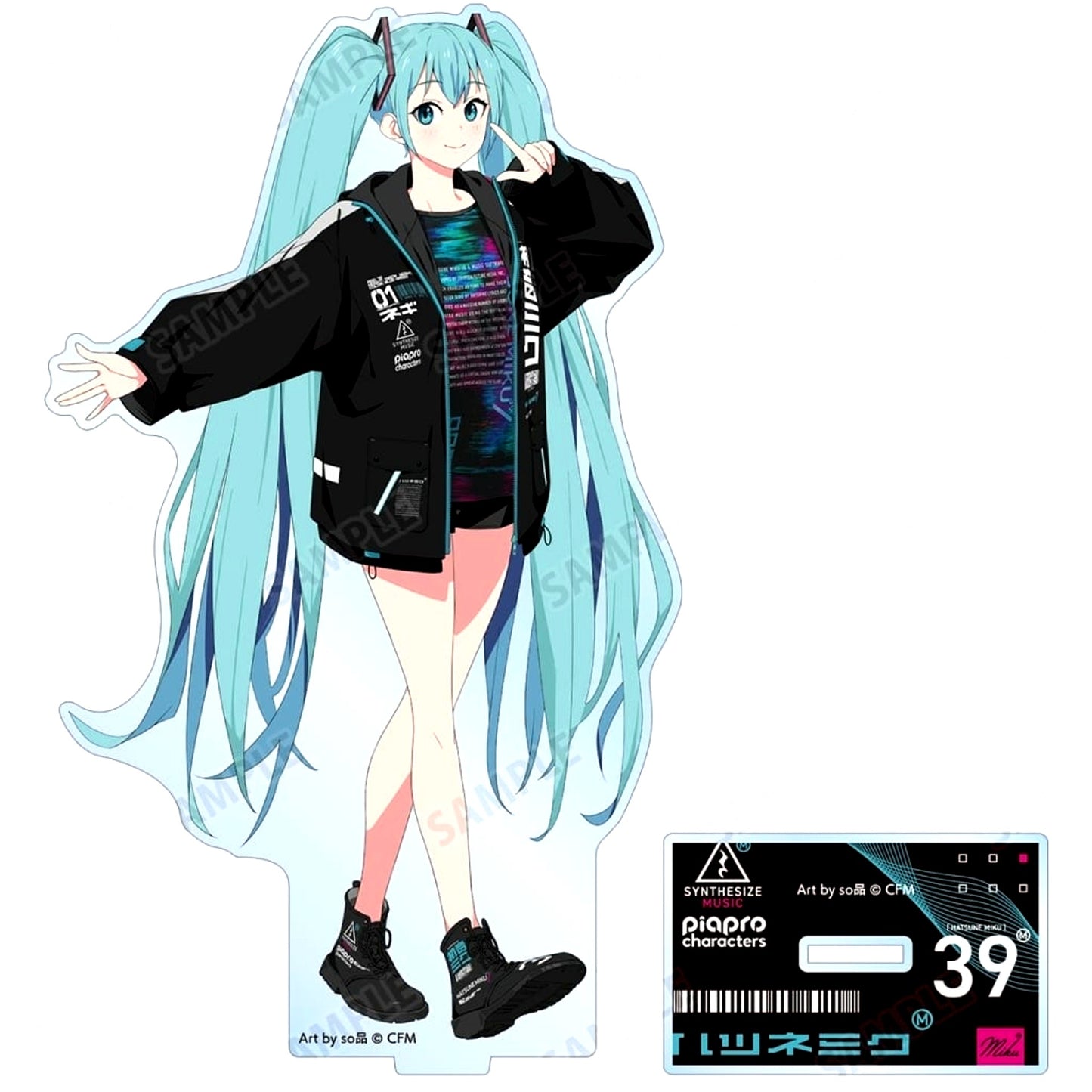 Hatsune Miku VOCALOID Tech Fashion ver. Art by so Newly Drawn BIG Acrylic Stand HATSUNE MIKU EXPO 10th Anniversary [USED]
