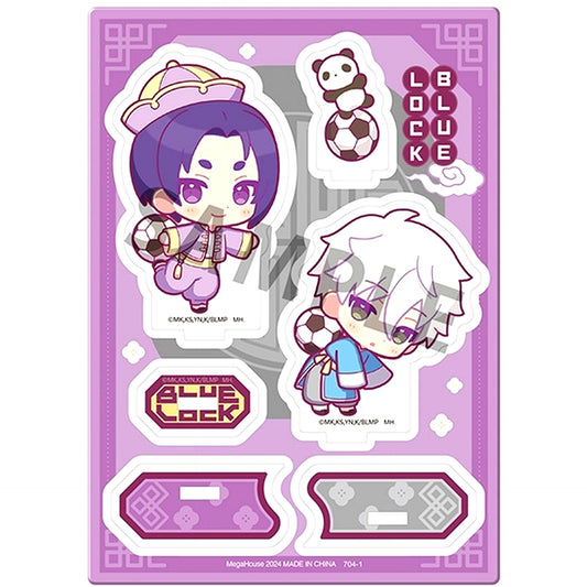 Seishiro Nagi and Reo Mikage Panda A. Panda and Yum Cha Ver. Buddy Colle Acrylic Stand BLUE LOCK The Movie EPISODE Nagi [USED]