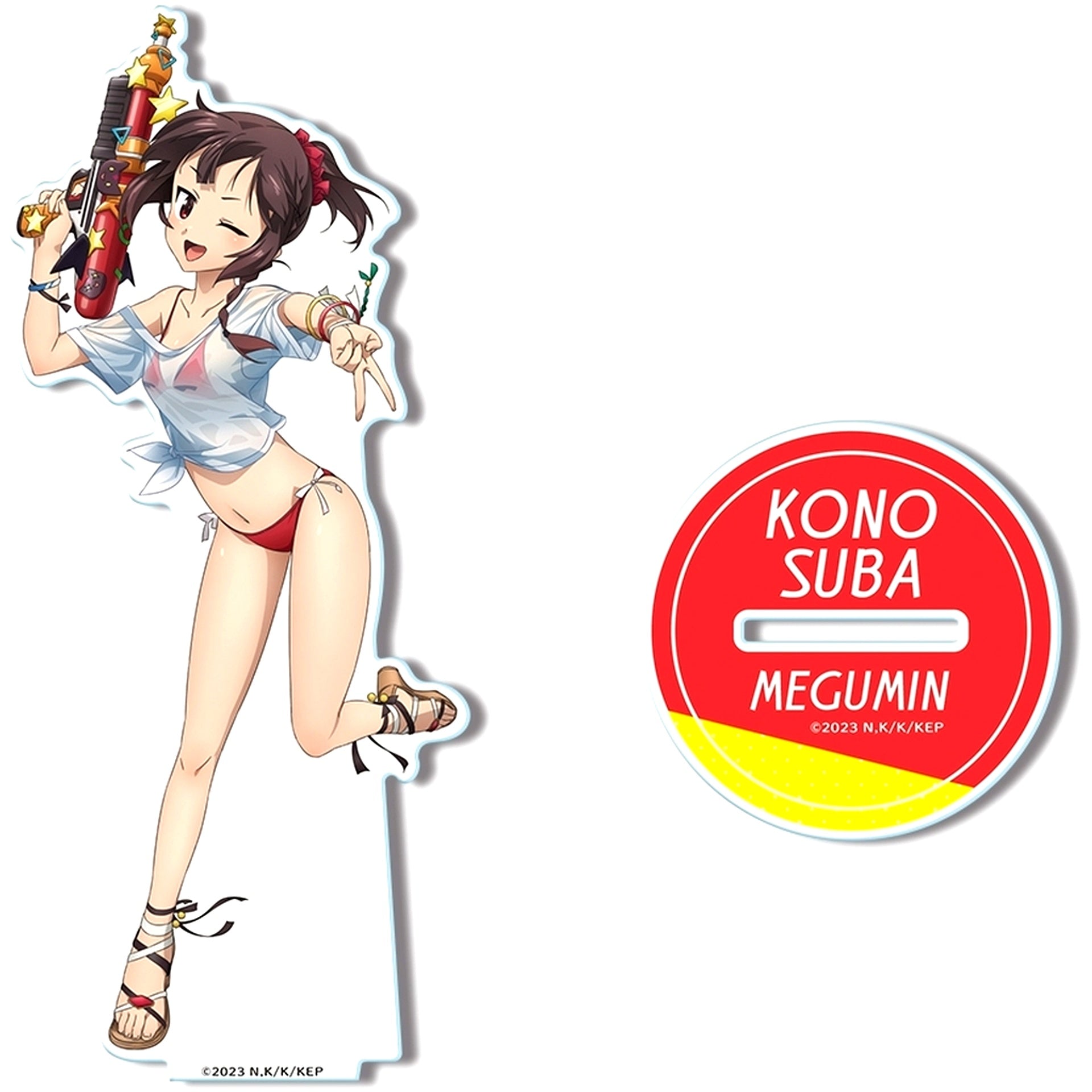 Megumin T-shirt Swimsuit Ver. A Design 01 Illustration Acrylic Stand KonoSuba: An Explosion on This Wonderful World! [USED]