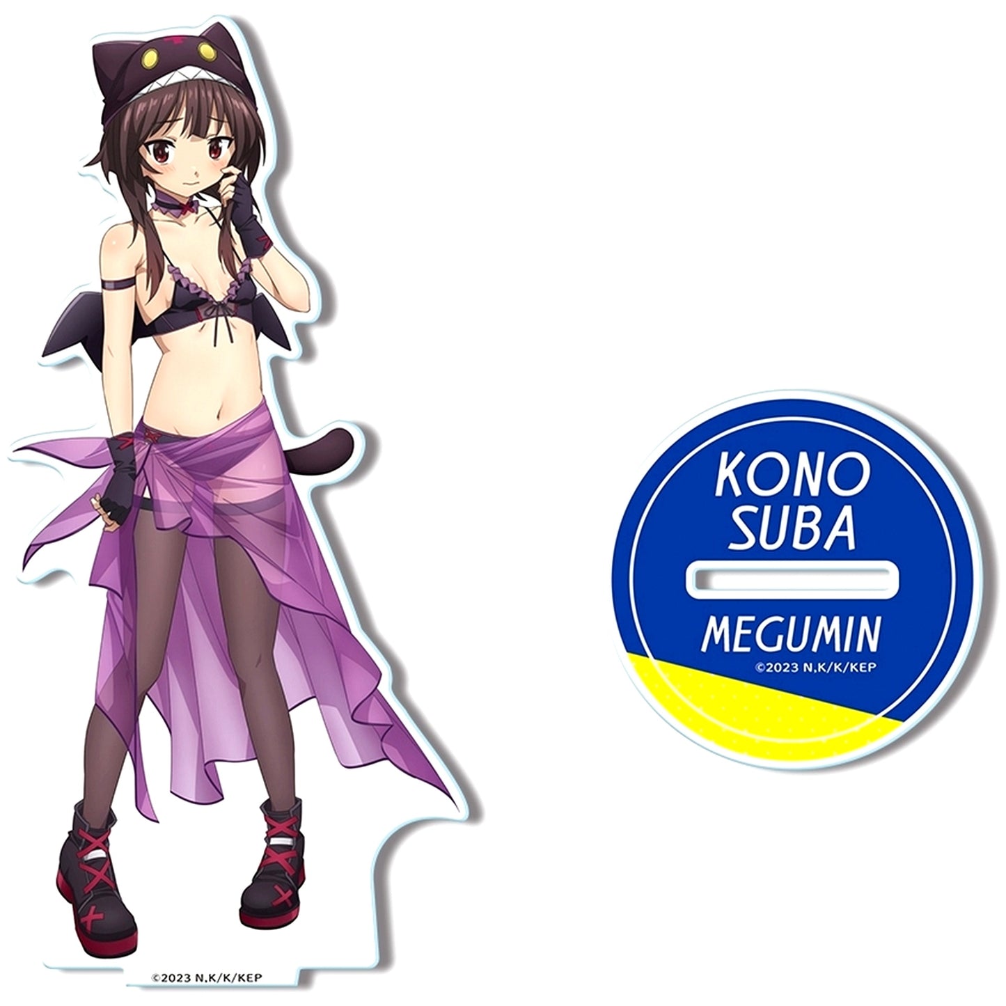Megumin Chomusuke Style Swimsuit Ver. A Design 02 Illustration Acrylic Stand KonoSuba: An Explosion on This Wonderful World! [USED]