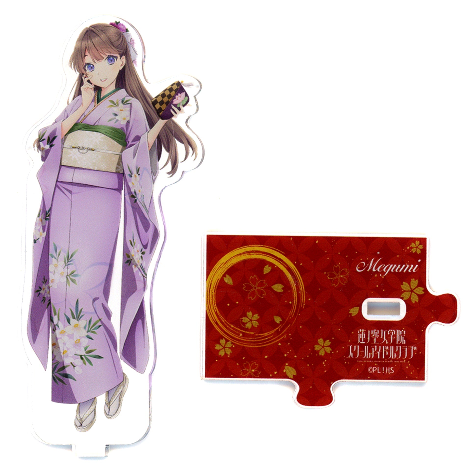 Megumi Fujishima Vol. 2 Love Live! Hasunosora Girls' High School Idol Club x Ishikawa Prefecture Kaga Yuzen Collabo Illustration Acrylic Stand [USED]