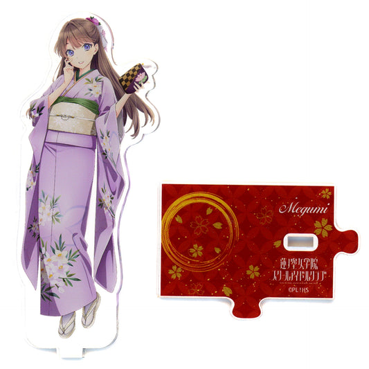 Megumi Fujishima Vol. 2 Love Live! Hasunosora Girls' High School Idol Club x Ishikawa Prefecture Kaga Yuzen Collabo Illustration Acrylic Stand [USED]