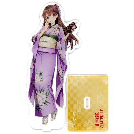 Megumi Fujishima Kaga Yuzen Illustration Big Acrylic Stand Ishikawa x Love Live! Hasunosora Girls' High School Idol Club Part 2 Kaga Yuzen Collabo [USED]