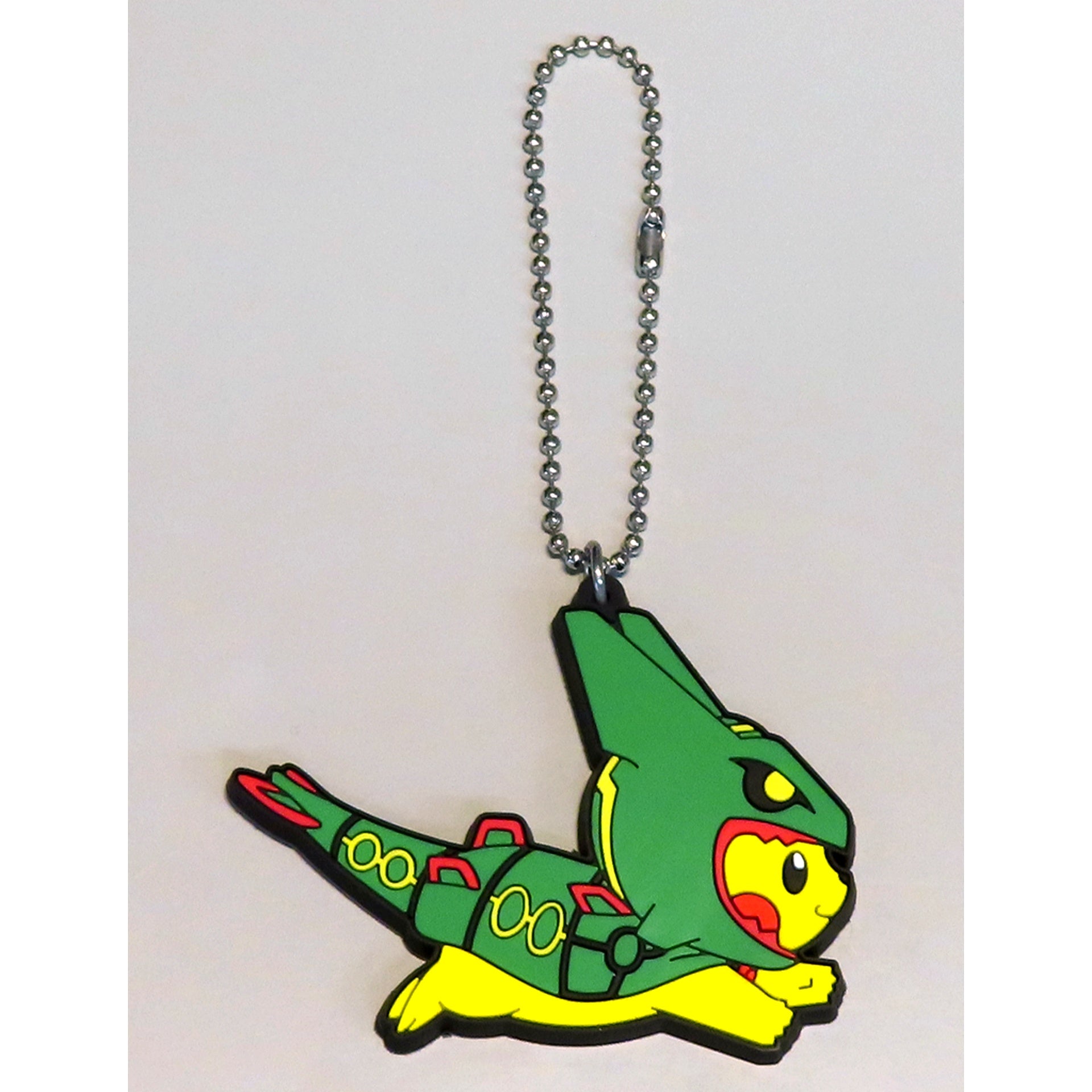 Pikachu and Rayquaza Running Pokemon Rubber Keychain Collection Rayquaza Poncho Pikachu Pokemon Center Ltd [USED]