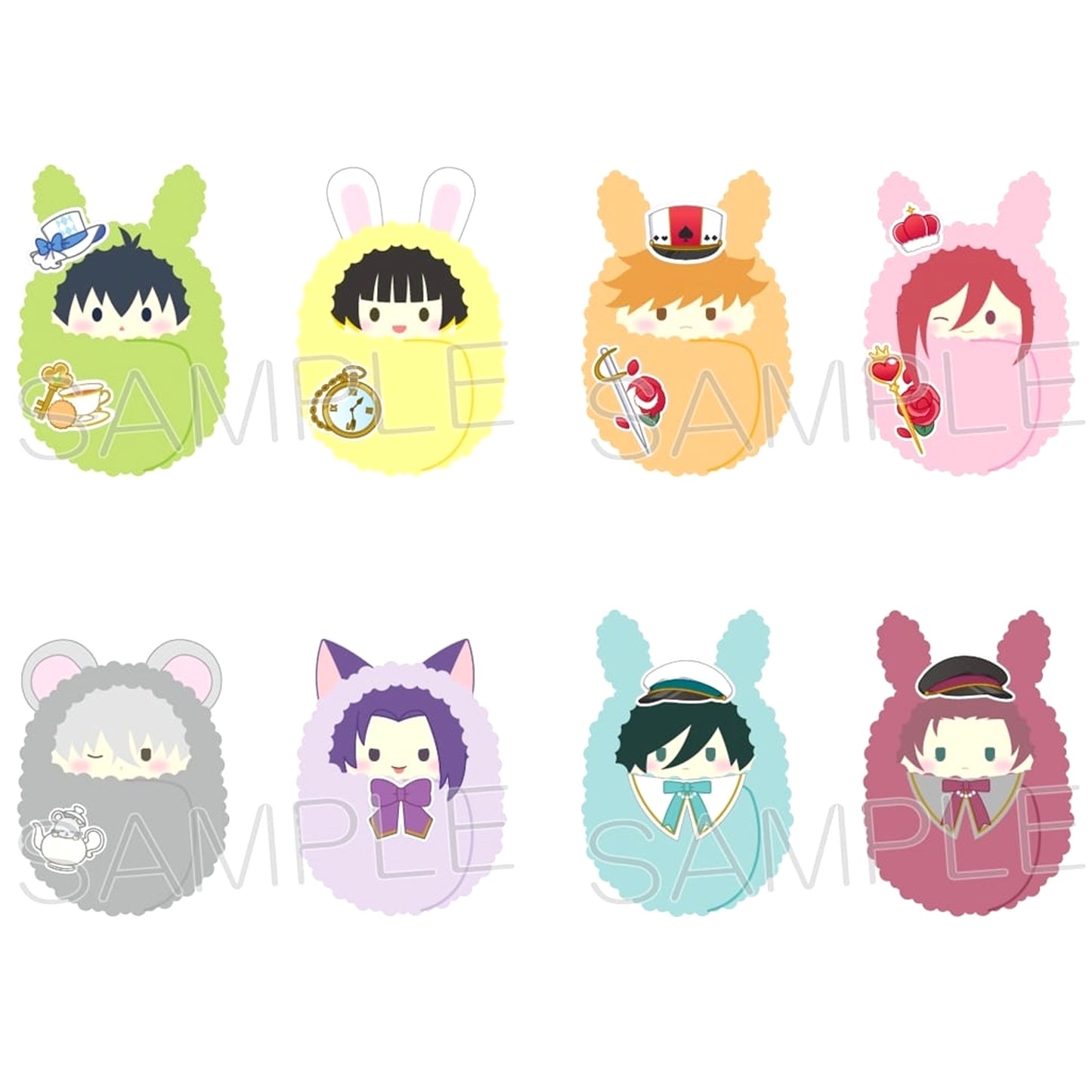 Blue Lock Yoichi Isagi & Others Kurumitapinui Alice Motif Ver. All 8 Types Set Mascot [USED]