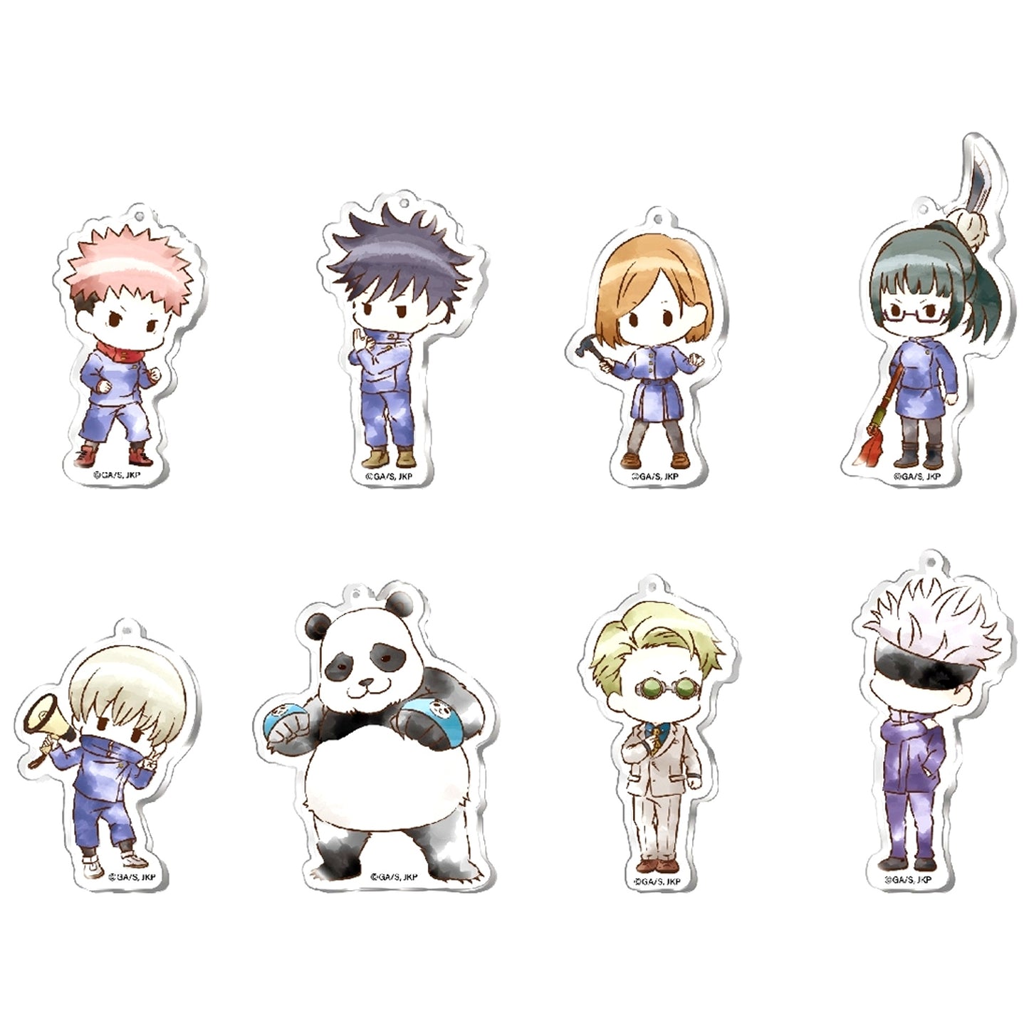 Set of 8 Jujutsu Kaisen Retro Chic Acrylic Keychain [USED]