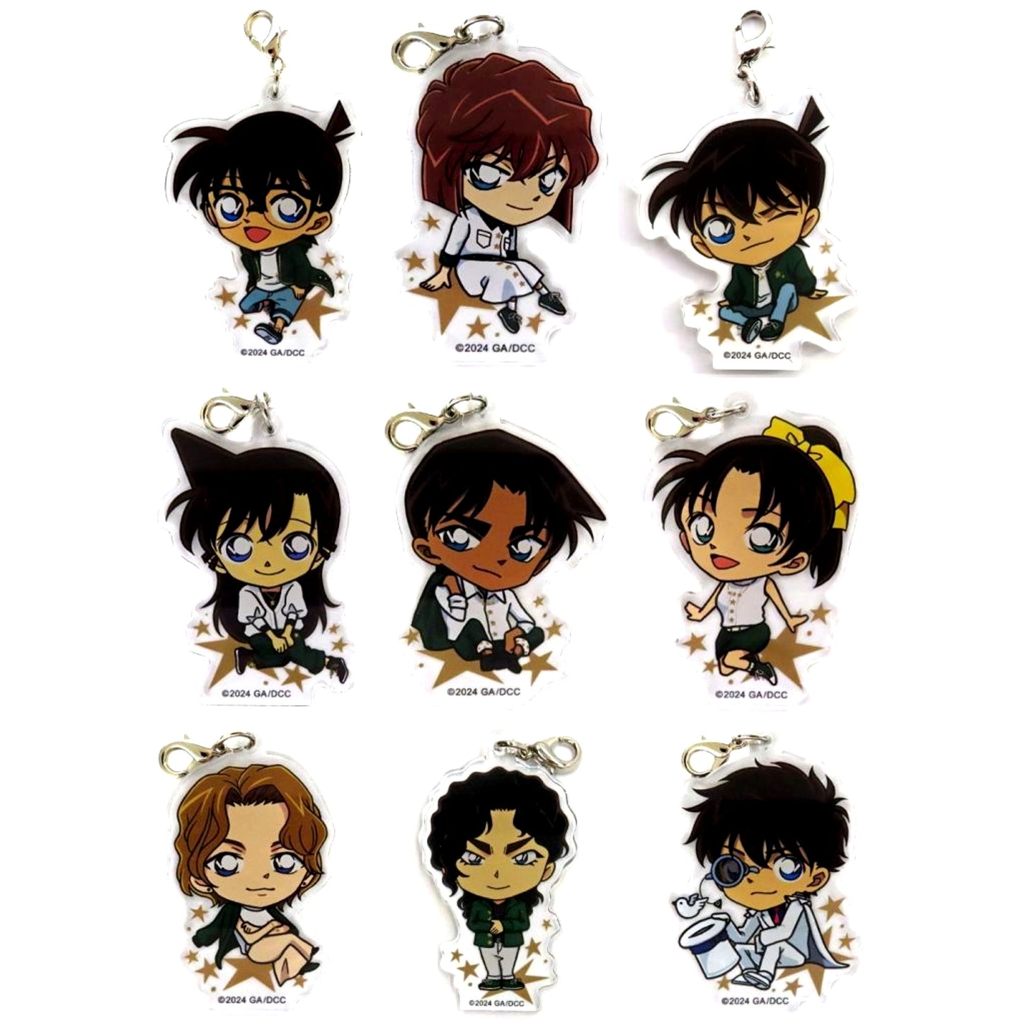 Set of 9 Detective Conan The Million-dollar Pentagram Acrylic Charm Collection Theater Goods [USED]