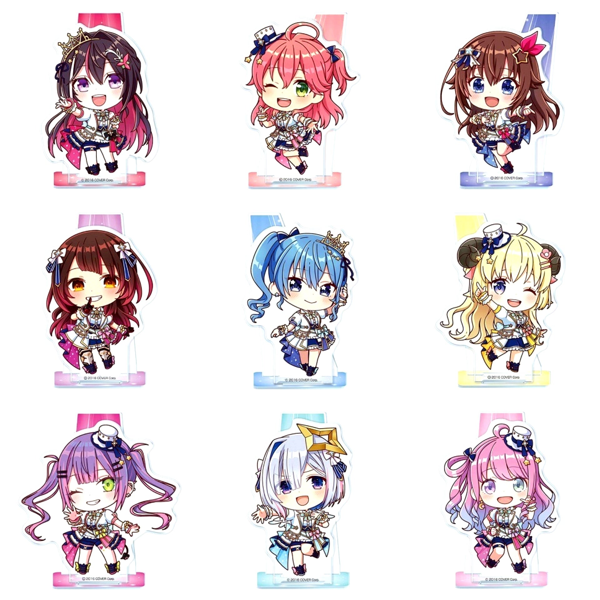 Set of 9 Hololive Acrylic Stand Bright Parade 1 [USED]
