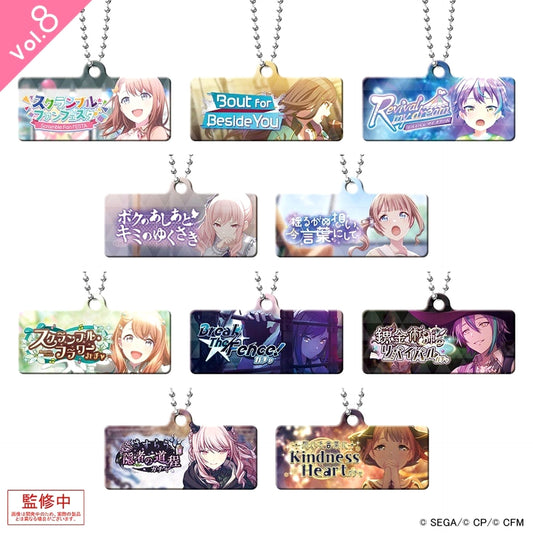 Hatsune Miku: Colorful Stage! Minori Hanasato & Others All 10 Types Set Capsule Metal Banner Keychain Collection Vol.8 Keychains [USED]
