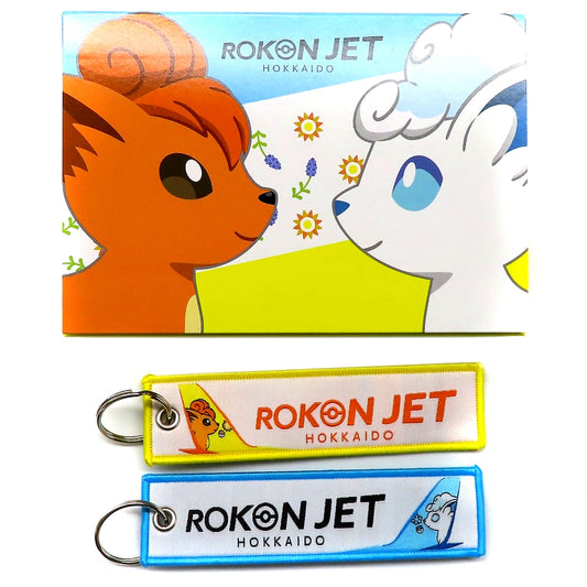 Set of 2 Vulpix & Alolan Vulpix Pokemon Vulpix Jet Hokkaido Flight Tag [USED]