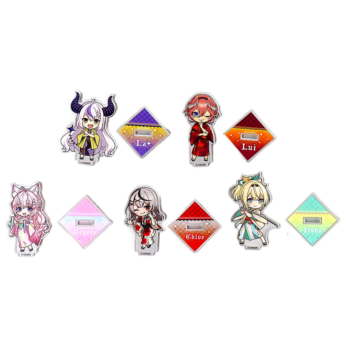 La+ Darknesss & Others VTuber Hololive All 5 Types Set Random Acrylic Stand Mini Character Ver. Gokurakuyu Raku SPA Collaboration Vol.4 Fulolife Exclusive [USED]