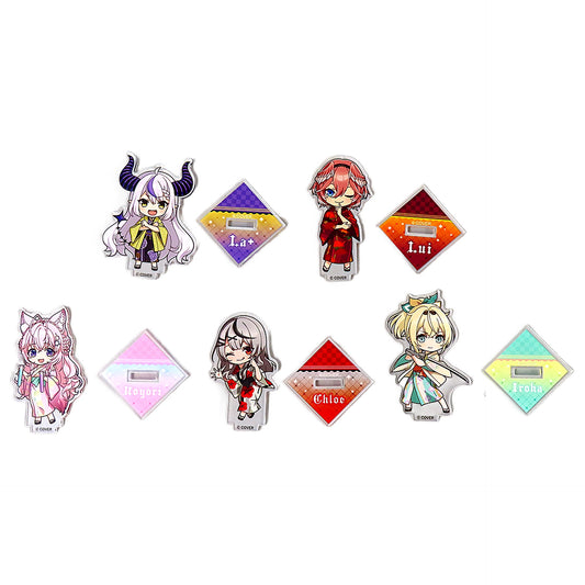 La+ Darknesss & Others VTuber Hololive All 5 Types Set Random Acrylic Stand Mini Character Ver. Gokurakuyu Raku SPA Collaboration Vol.4 Fulolife Exclusive [USED]