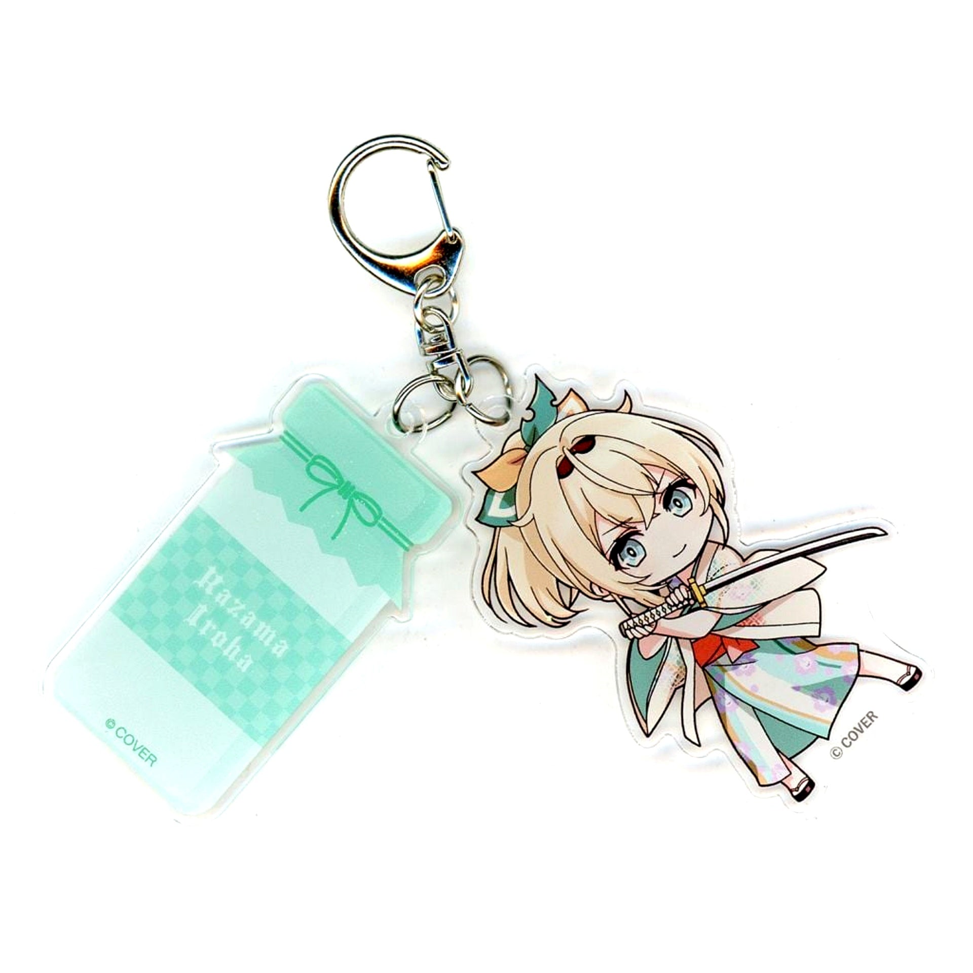 Kazama Iroha Hololive Milk Bottle & Mini Char Acrylic Keychain Gokurakuyu RAKU SPA Collabo Vol.4 Furolife [USED]