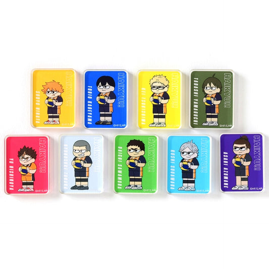 Set of 9 Haikyu!! Jirori Trading Acrylic Block - Karasuno Ver. [USED]