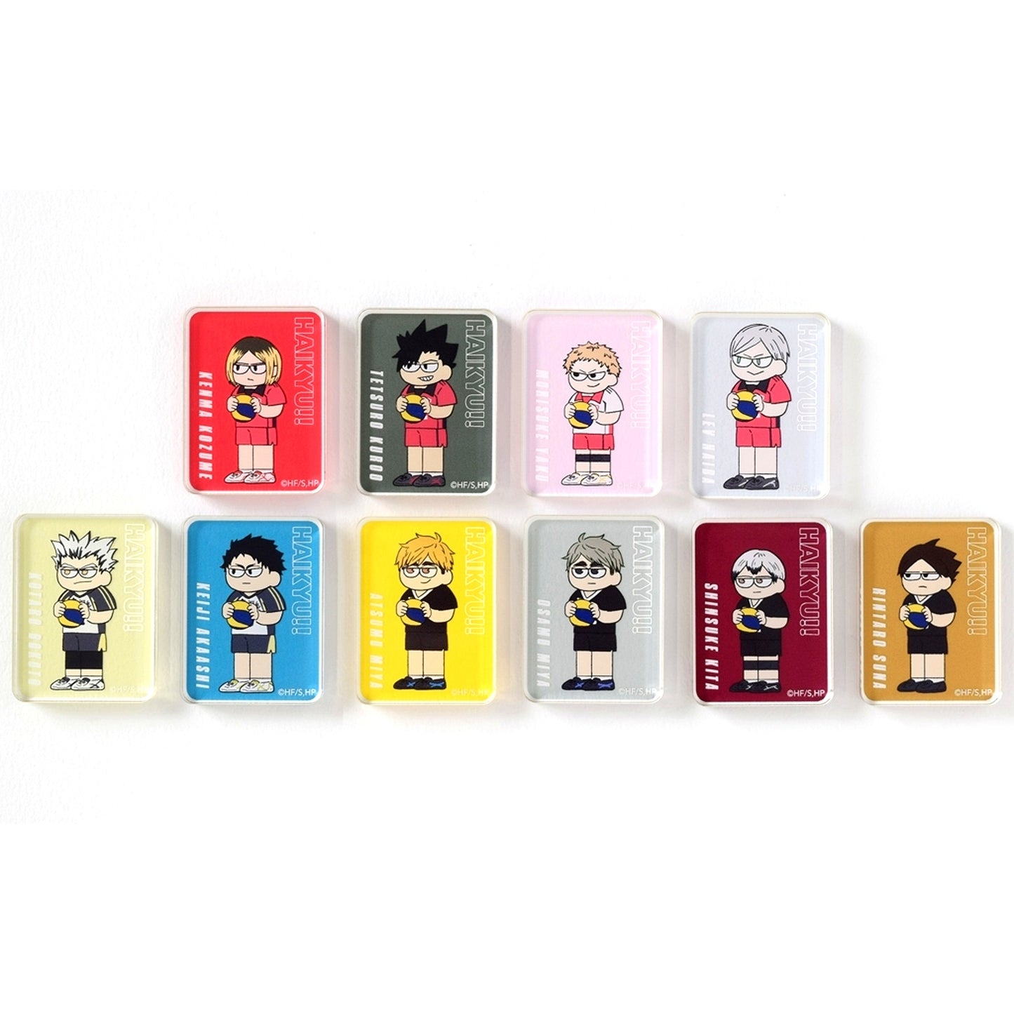Set of 10 Haikyu!! Jirori Trading Acrylic Block - Spring High Ver. [USED]