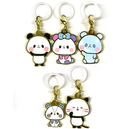 Chibipan & Others Mochimochi Panda All 5 Types Set Metal Charm Markers [USED]