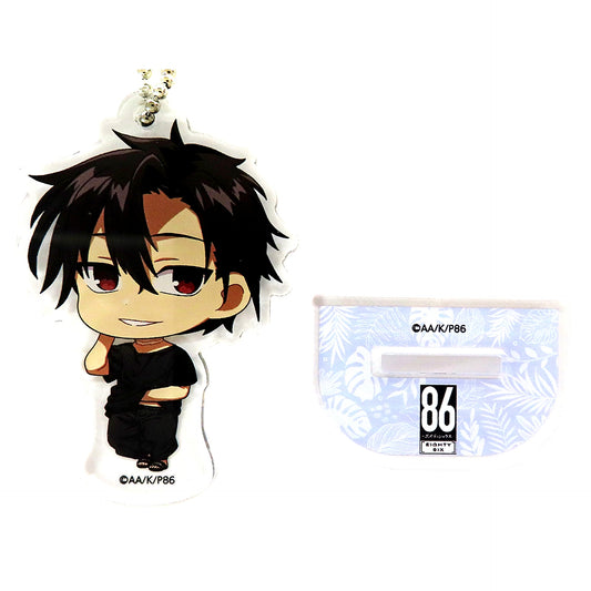 Shinei Nouzen 86 Eighty-Six POP UP SHOP Black-White in Yurakucho Marui Mini Character Acrylic Stand Keychain [USED]