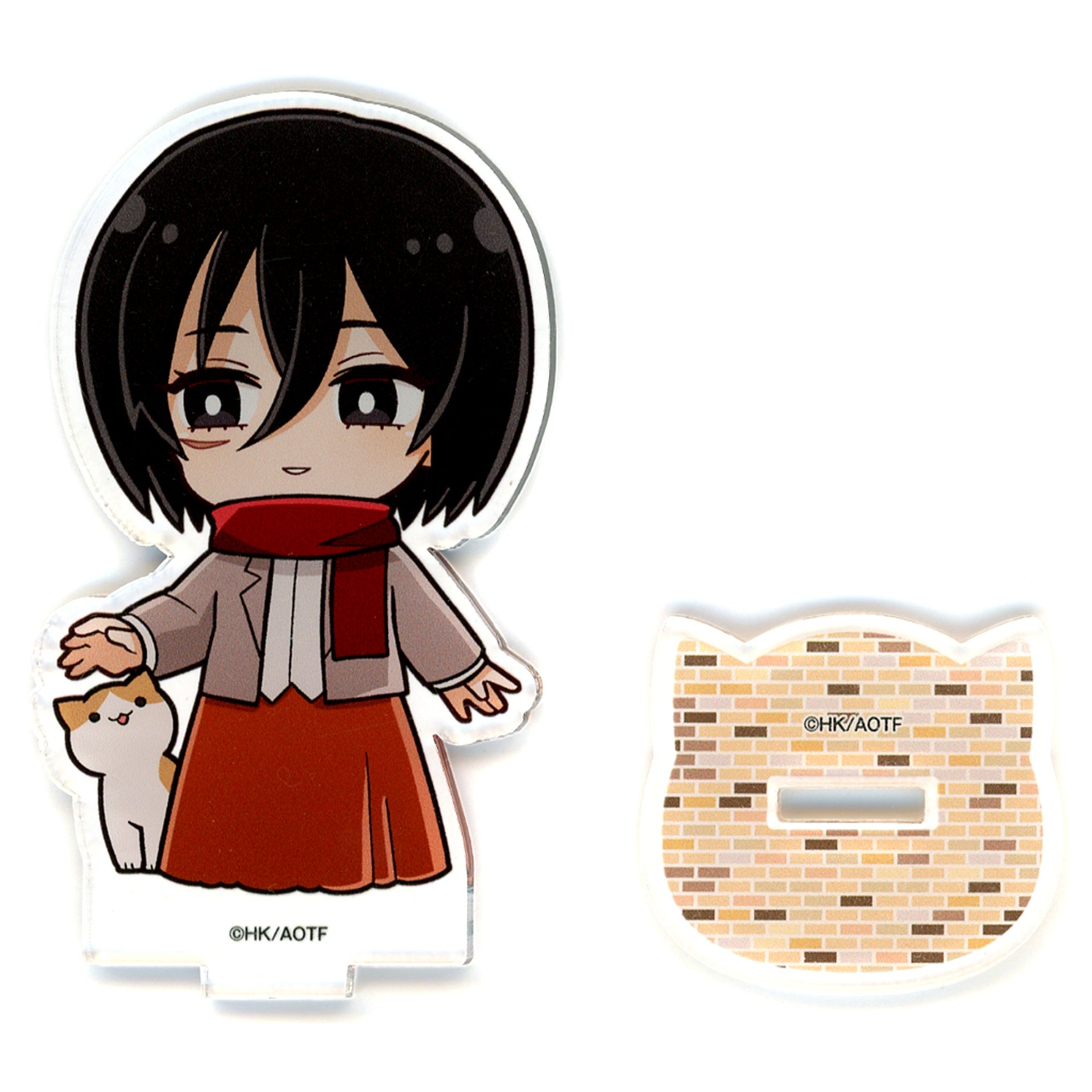 Mikasa Ackerman Attack on Titan Cafe Cat Mini Character Acrylic Stand Princess Cafe [USED]