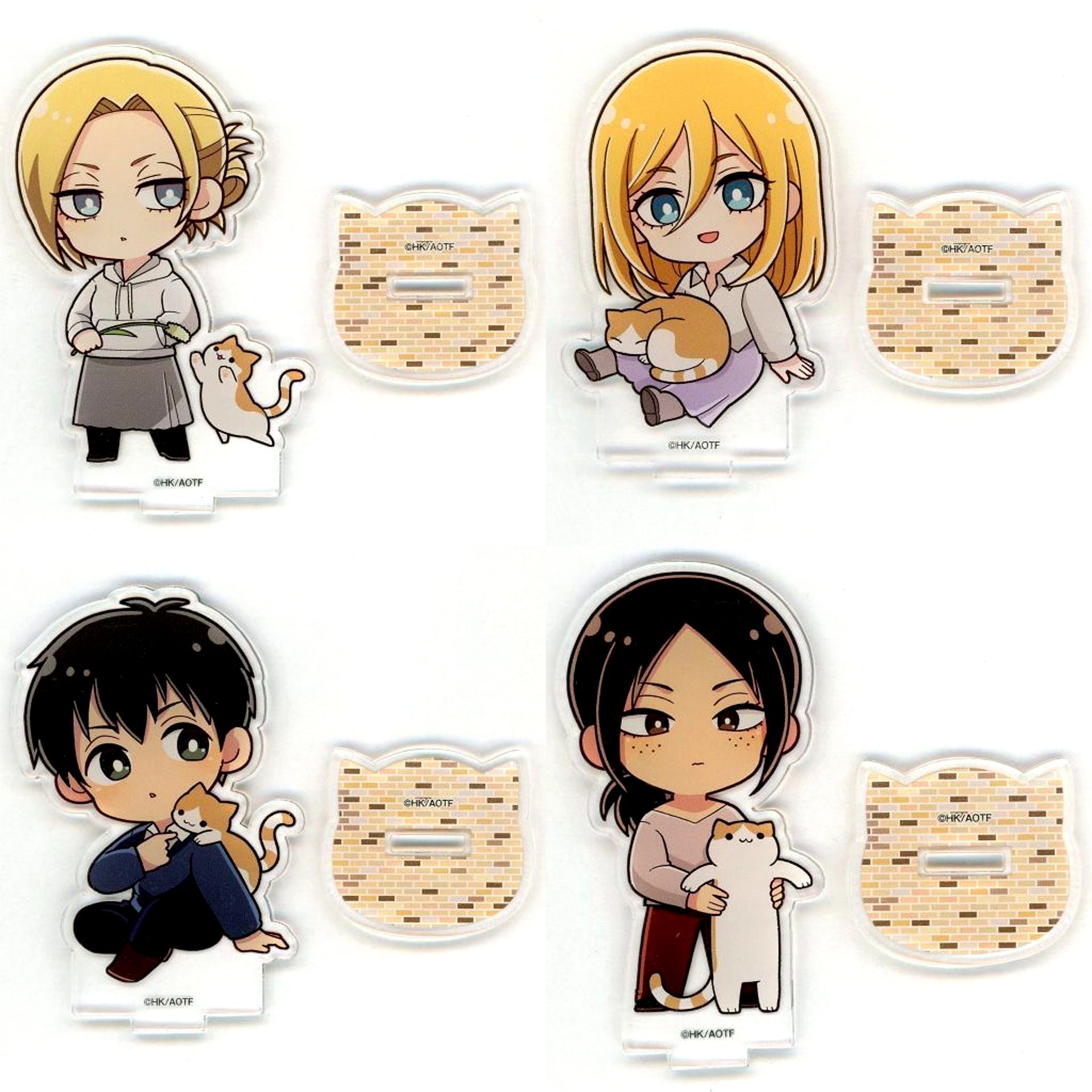 Group Attack on Titan Cafe Cat Mini Character Acrylic Stand B Princess Cafe [USED]