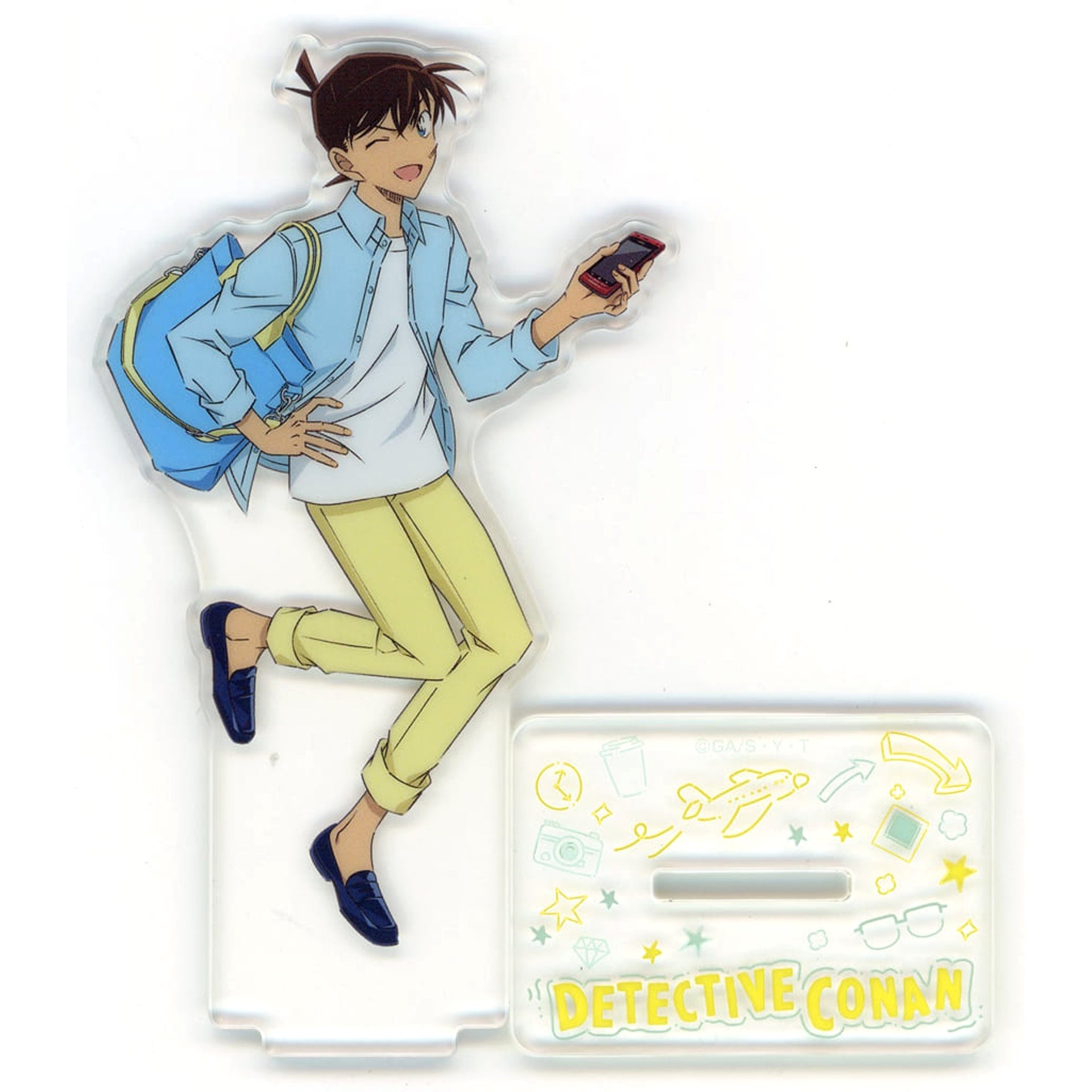 SEGA Lucky Kuji Detective Conan Good Day! Good Travel! Shinichi Kudo Acrylic Stand Prize F Acrylic Stands [USED]