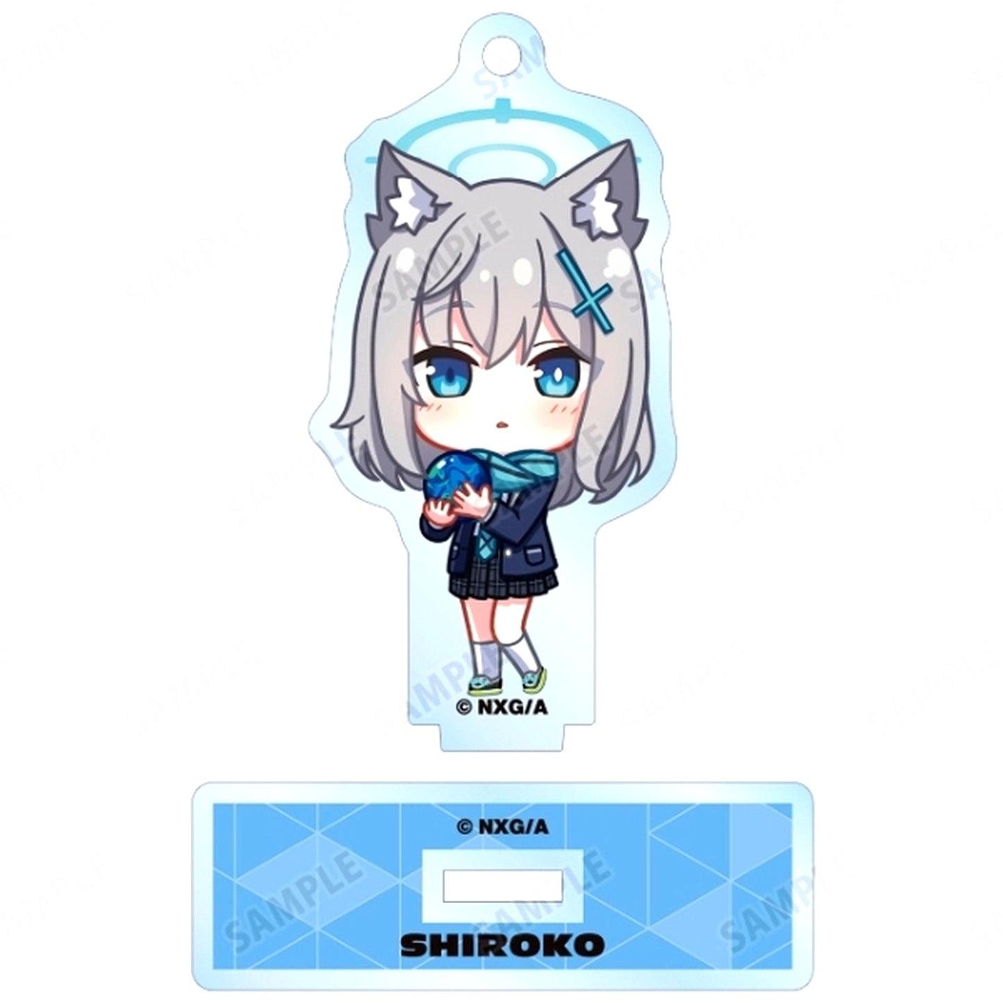 Shiroko Sunaookami Blue Archive The Animation x ROUND1 Activity Ver. Chibi Acrylic Stand Keychain [USED]