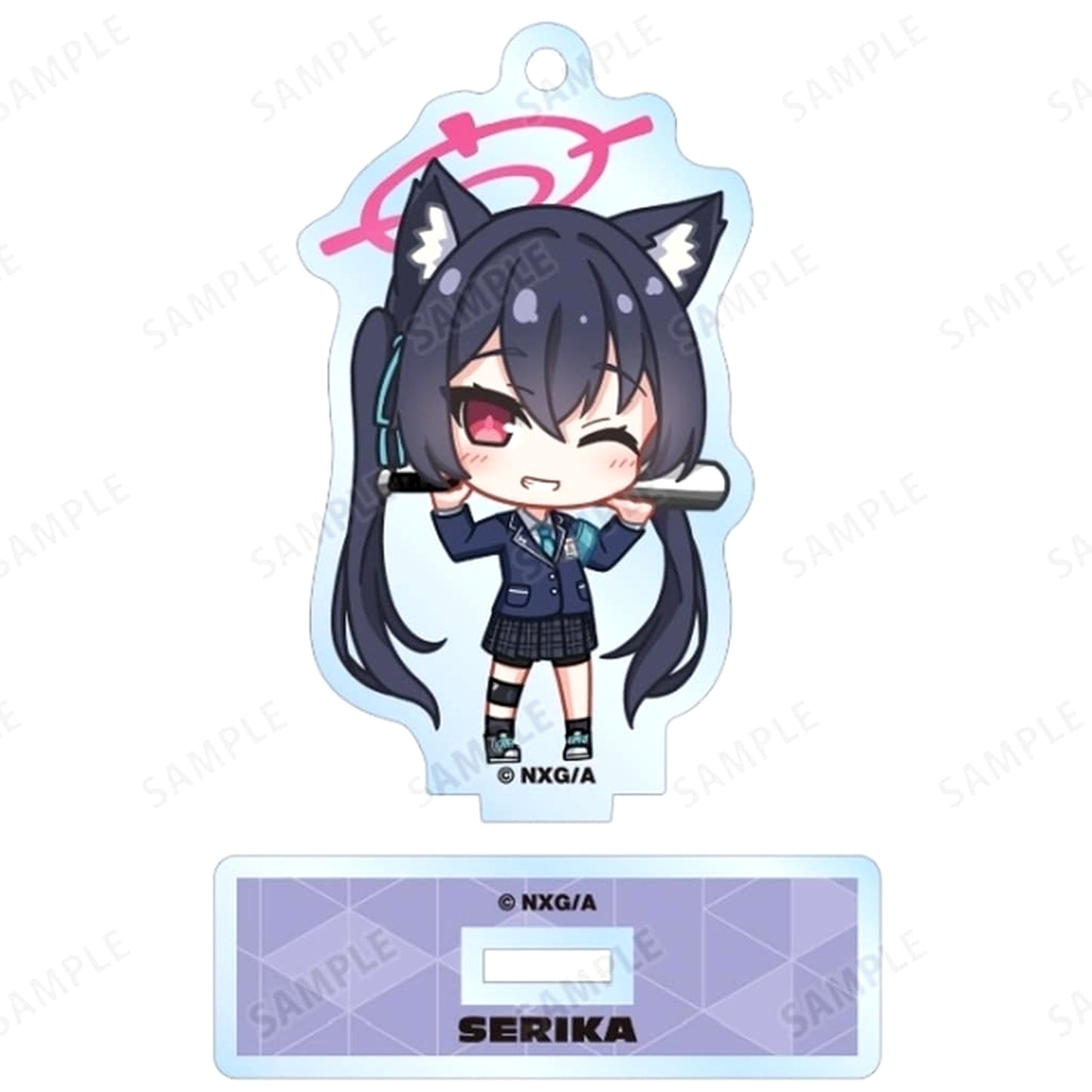 Blue Archive the Animation Serika Kuromi Newly Drawn Chibi Character Activity Ver. Trading Acrylic Stand Keychain Round1 Limited Acrylic Stands [USED]