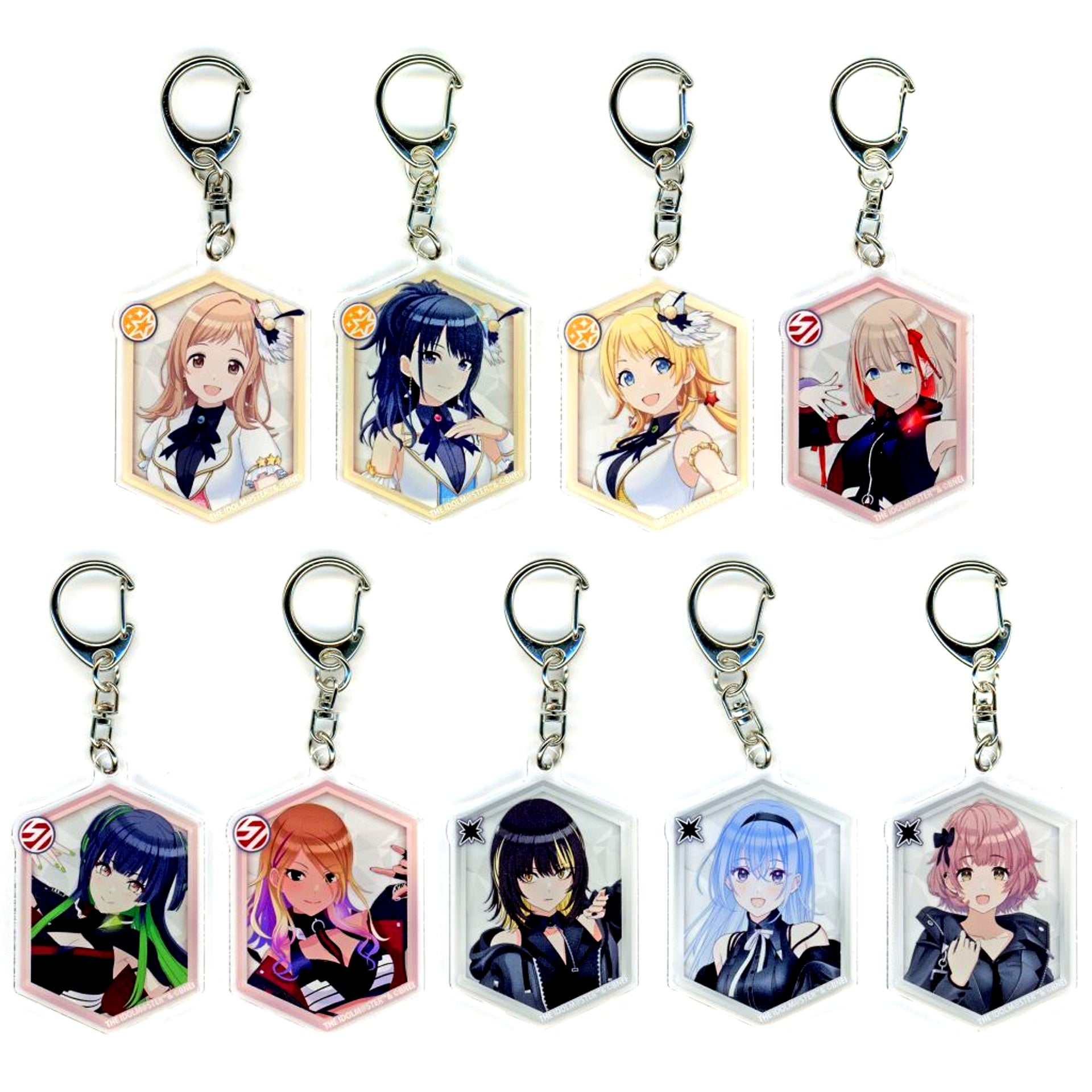 Set of 9 The Idolm@ster Shiny Colors Acrylic Keychain Collection Vol.1 [USED]