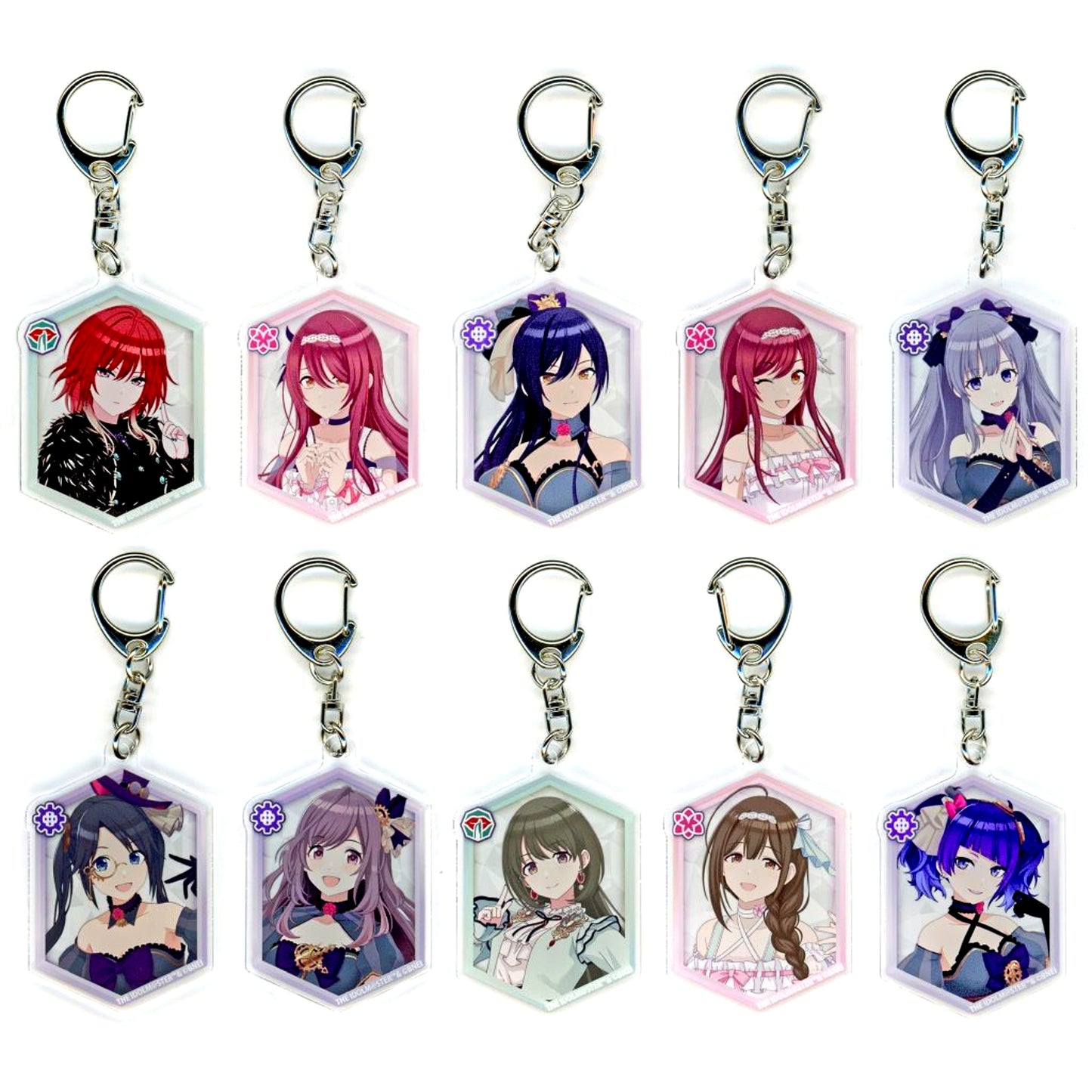 Set of 10 The Idolm@ster Shiny Colors Acrylic Keychain Collection Vol.2 [USED]