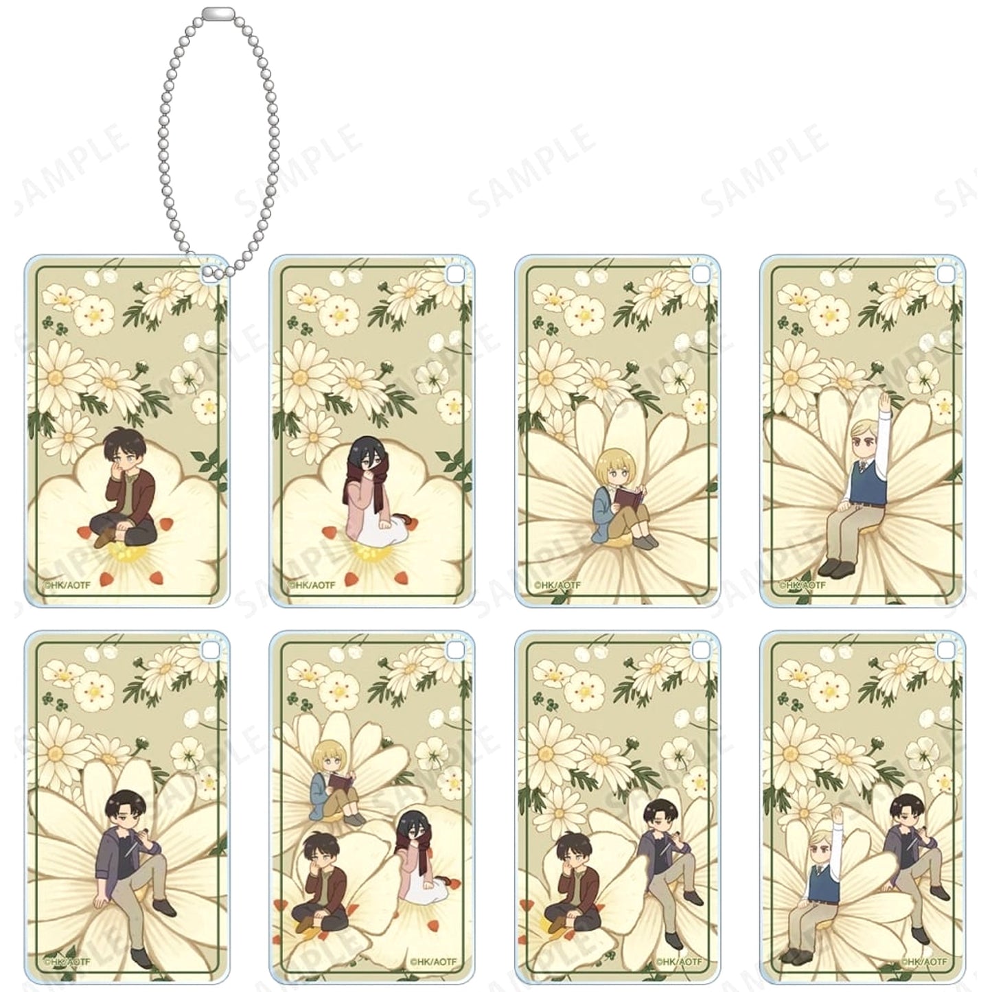 Ellen Yeager & Others Attack on Titan All 8 Types Set Botania Part 2 Trading Square Acrylic Keychain [USED]