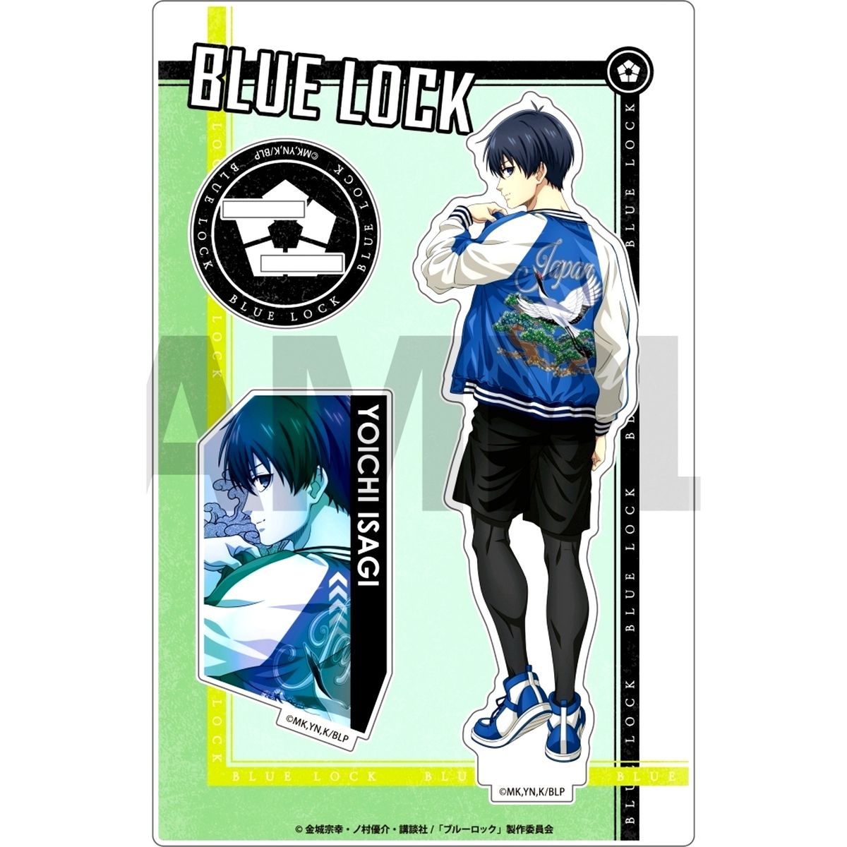 Yoichi Isagi Wearing Sukajan Original Illustration Acrylic Stand Blue Lock [USED]