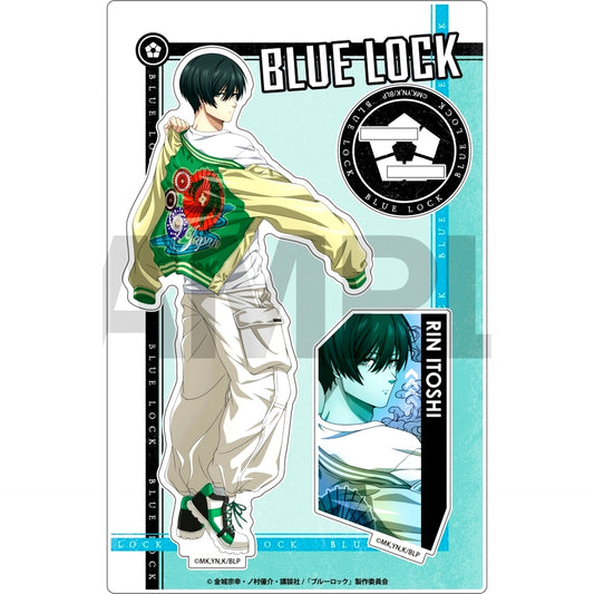 Rin Itoshi Sukajan Wearing Illustration Acrylic Stand Blue Lock [USED]