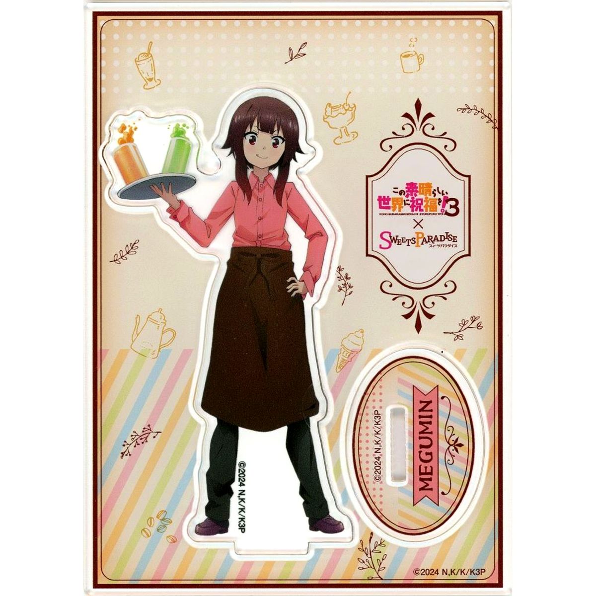 Megumin Full Size Acrylic Stand KonoSuba: God's Blessing on This Wonderful World! 3 x Sweets Paradise [USED]