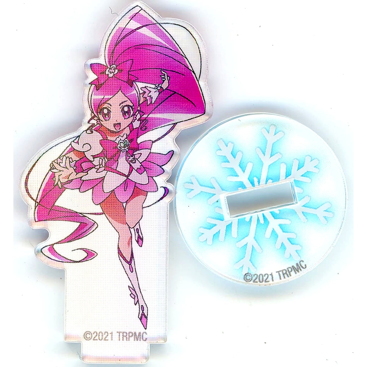 Cure Blossom Tropical-Rouge! Precure Movie Snow Princess and Miracle Ring Trading Sparkle Mini Acrylic Stand Collection Theater Goods [USED]