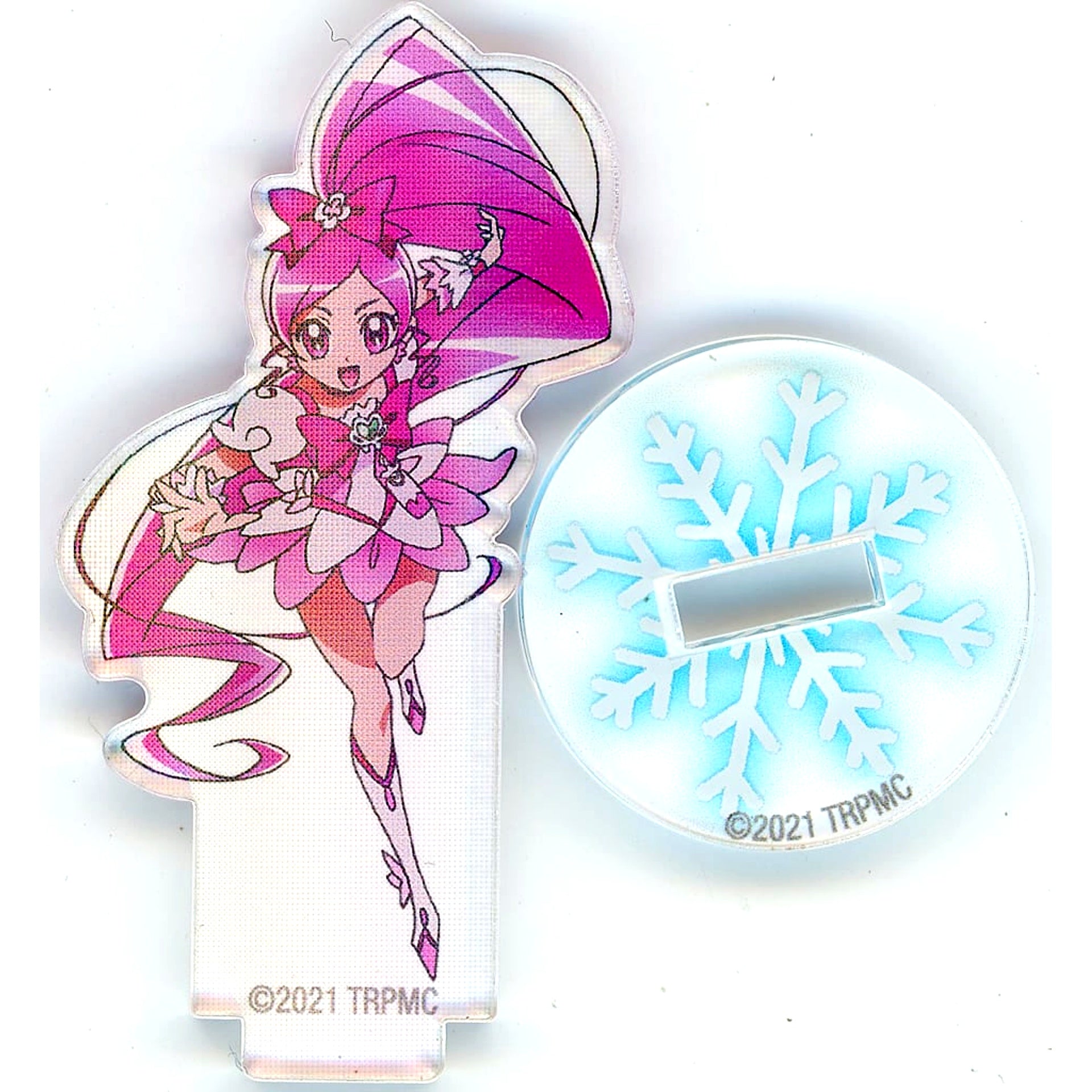 Cure Blossom Tropical-Rouge! Precure Movie Snow Princess and Miracle Ring Trading Sparkle Mini Acrylic Stand Collection Theater Goods [USED]