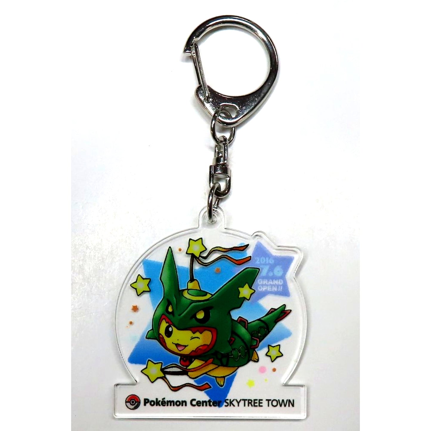 Pikachu Rayquaza Pokemon Acrylic Keychain Pokemon Center Ltd [USED]