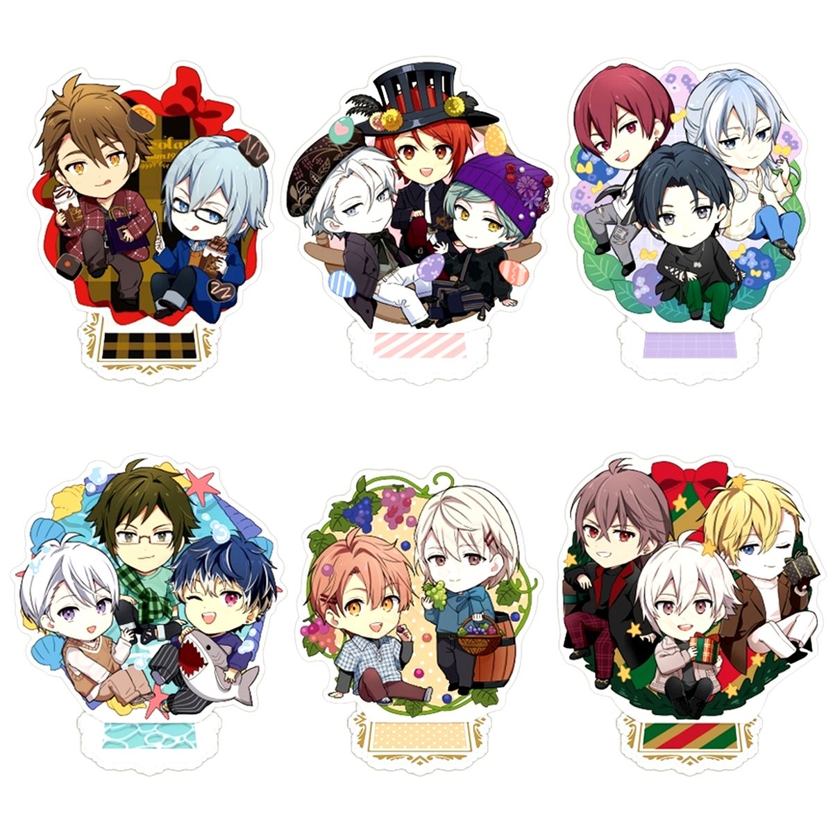 Set of 6 IDOLiSH7 Trading Acrylic Stand 2024 Calendar ver. [USED]
