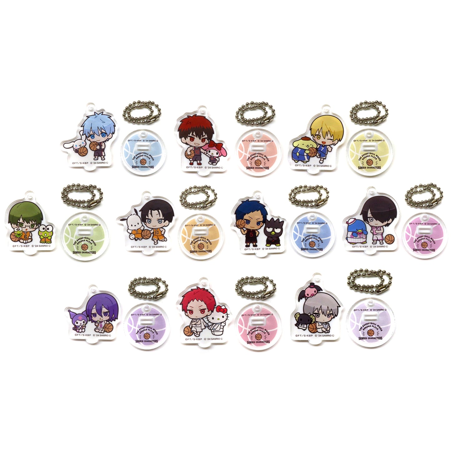 Set of 10 Kuroko's Basketball x Sanrio Characters Mini Acrylic Stand Keychain PremiumShop [USED]